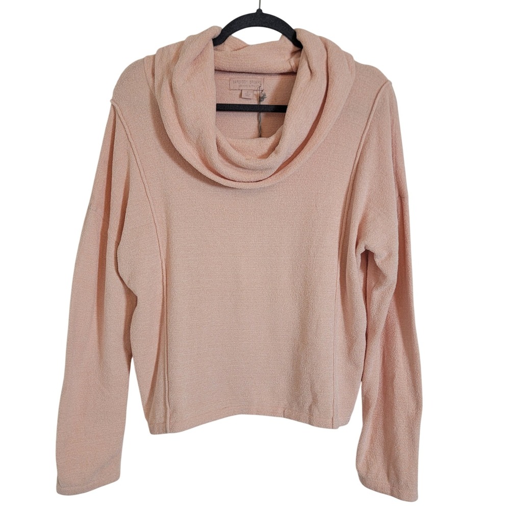 New Barefoot Dreams Sweater Small Cozychic Ultra Lite Cowl Neck Tunic Peach